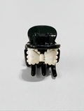 Black Claw Clip with Cream Enamel Bow