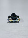 Black Claw Clip with Iridescent Rhinestone Bowtie