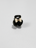 Black Claw Clip with Small Cream Bow