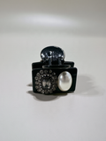 Black Claw Clip with Rhinestone Brooch & Pearl