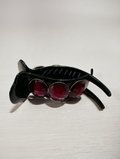 Black Claw Clip with Faceted Burgundy Gemstones