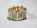 Gold Pearl-Studded Belt-Buckle Claw Clip