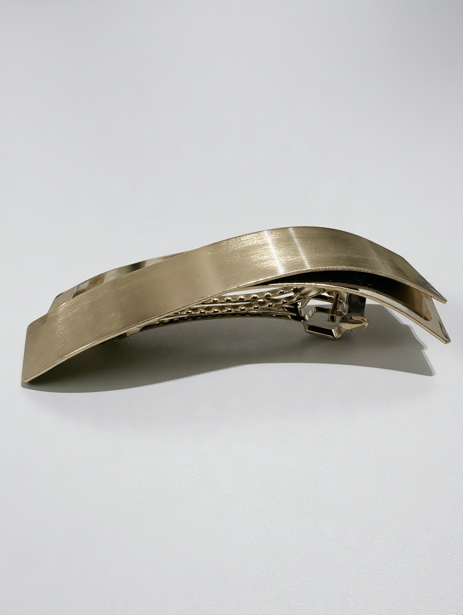 Brushed Gold Wave Barrette (Classic)