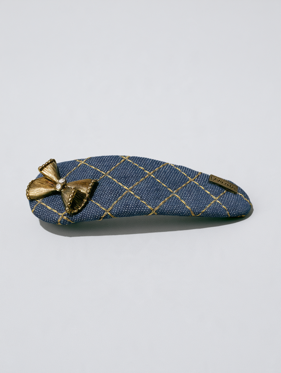 Denim Butterfly Barrette