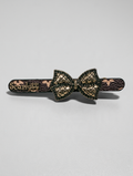 Scarlett Leather Rhinestone Bow Clip