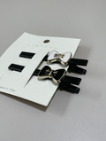 Black & White Enamel Bow Mini Clip Pair - Set of 2